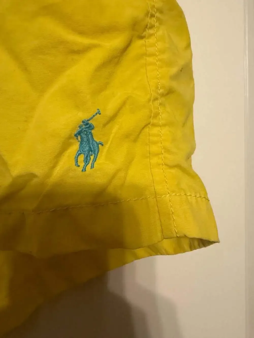 Polo Ralph Lauren Vintage Yellow Swim Trunks with Blue Pony Logo Size M